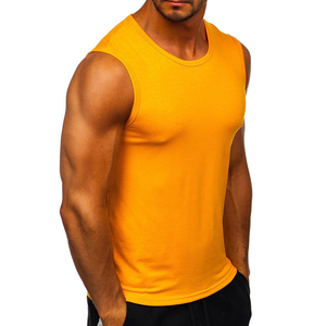 Débardeurs de gym personnalisés OEM pour hommes Vêtements personnalisés Mode masculine de fitness pour hommes Débardeurs jaunes sans manches Vets pour hommes - Product Image 4