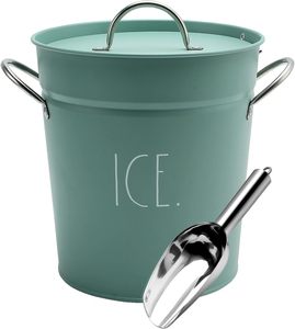 Seau en acier inoxydable avec couvercle à poignée et pelle à glace 4 Qt. Bac de stockage de conception moderne pour l'usage de maison et d'hôtel de glaçons - Product Image 3