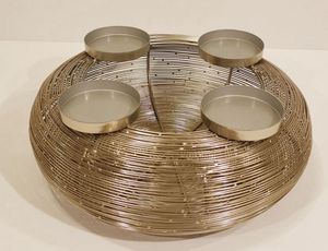 Bol de service en métal de conception filaire dorée, écologique, de qualité supérieure, pour les mariages et les réceptions d'hôtel élégantes - Product Image 6