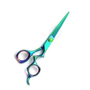 Tijeras de Peluquería de Alta Calidad con Recubrimiento de Color Arcoíris, Mango de Acero Inoxidable, Diseño Elegante para Uso Profesional en Salón de Belleza - Product Image 3