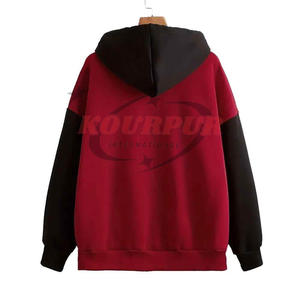 Sudadera con capucha personalizada en contras y mangas de colores Sudadera con capucha moderna y elegante con bolsillos a precio al por mayor - Product Image 2