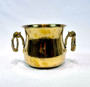 Ensemble de deux jardinières en métal antique finition laiton, fabriquées en fer, best-seller, jardinières modernes en fer - Product Image 2