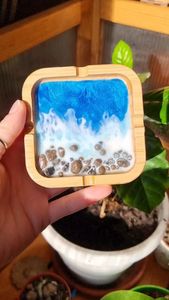 NEW ARRIVAL BEST QUALITY MODERN EPOXY MOODEN Epoxy Resin & Wood <b>Ashtray</b> Joint Custom Color Logo <b>Portable</b> Indoor and Outdoor - Product Image 2