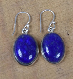 Boucles d'oreilles pendantes en argent sterling massif 925 à la mode pour femmes Lapis Lazuli bijoux en pierres précieuses pour les filles conscientes de la mode - Product Image 2