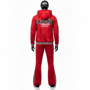 Distressed Embroidery Patch Men's Sweatsuit <b>Zip</b> <b>up</b> <b>Hoodie</b> Flared Pants Tracksuit Unisex Acid Washed Sweatpants and <b>Hoodie</b> Set - Product Image 2