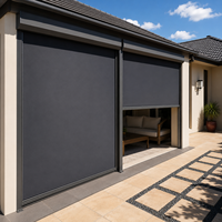 Stores à rouleaux électriques encastrés pour extérieur, pare-soleil coupe-vent en tissu, protection solaire