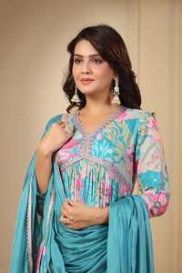 คอลเลกชันเครื่องแต่งกายแนวแฟนซีเสื้อผ้ามัสลินพิมพ์ลายดิจิทัลตามความต้องการสูงเสื้อผ้าสำหรับผู้ใหญ่สินค้าส่งออกทั่วโลก - Product Image 3