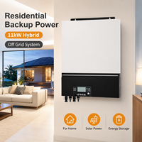 Onduleur solaire hybride hors réseau 11kW 48V 230Vac monophasé avec MPPT 150A intégré, onde sinusoïdale pure, WiFi et BMS pour stockage d'énergie domestique
