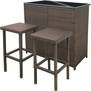 Bs00029 Tốt Nhất Bán 2022 4Pcs Trong Nhà/Ngoài Trời Mây Vườn <span class=keywords><strong>Set</strong></span> Wicker Bảng Và Ghế Đồ Nội Thất <span class=keywords><strong>Bar</strong></span> <span class=keywords><strong>Set</strong></span> Cho Ăn Uống Tại Việt Nam - Product Image 1