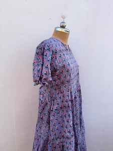 Robe bohème en coton imprimé à la main, robe de bal de promo estivale, robe de demoiselle d'honneur à fleurs - Product Image 5