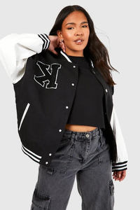 Design personnalisé Noir Femmes Plus Varsity PU Manches Bomber Veste Baseball Veste Pour Femmes Crop Laine Letterman Veste Pour Femmes - Product Image 6
