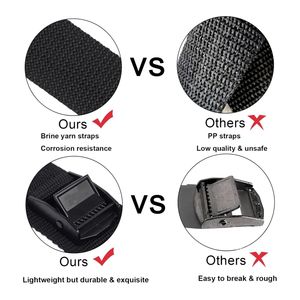 공장 직판 1.5인치 2.5미터 래싱 스트랩 버클 포함 조절 가능한 캠 버클 타이 다운 스트랩 최대 700kg 블랙 - Product Image 3