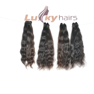 Máquina alineada con cutícula virgen cruda Extensiones de cabello humano de doble trama Paquetes rizados vietnamitas sin procesar Color negro natural - Product Image 2