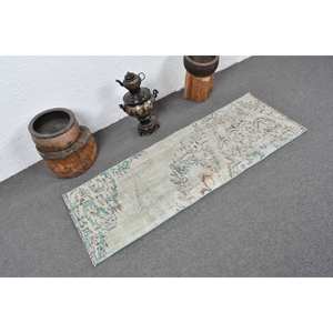 Vintage 1.8 X 5ft vert bleu turc tapis classique grande surface Tabriz Style Patchwork Design laine Latex pour couloir chambre décor - Product Image 2