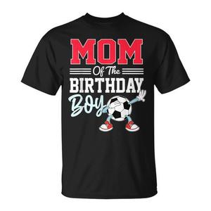 Maglietta per la festa di compleanno della mamma del figlio, a tema calcio, per la famiglia - T-shirt personalizzabile promozionale per la festa speciale della mamma - Product Image 1
