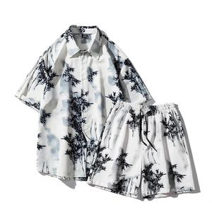 Chemise décontractée 2024, chemise à fleurs, style rétro américain, design personnalisé de haute qualité, tie-dye, manches courtes pour hommes - Product Image 4