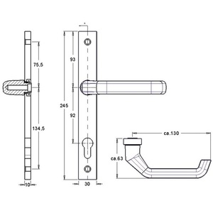 PAN 1200/K9/9203 Aluminium F1 PZ Profile Door Set for Door Thickness 68-75 mm for EDI <b>Frames</b> - Product Image 4