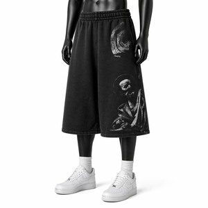 Pantalones Cortos Deportivos para Hombre, Estampados, Holgados, Estilo Urbano, de Algodón, Hasta la Rodilla, Cintura Elástica, OEM - Product Image 3