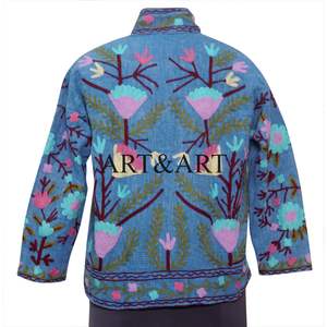 Chaqueta Acolchada de Algodón Transpirable con Bordado Suzani para Mujer, Tejido de Punto Suave Hecho a Mano, Ropa para el Día de San Valentín - Product Image 5