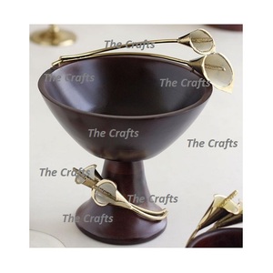 Ensemble de 2 bols à dessert en bois poli pour mariage, avec taille et forme personnalisées, de haute qualité, pour servir les aliments à bas prix - Product Image 6