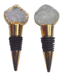 Tapón de botella de plata con racimo de piedras preciosas, producto de cristal al por mayor, artículos de ágata en línea de Amayra Crystal Exports India - Product Image 2