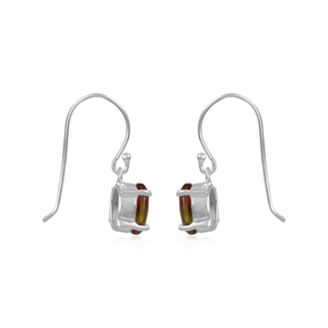 Pendientes de piedras preciosas de cuarzo doblete de sandía Bio, venta al por mayor, ropa de fiesta, pendientes de aro de plata chapados en oro 925, joyería - Product Image 4