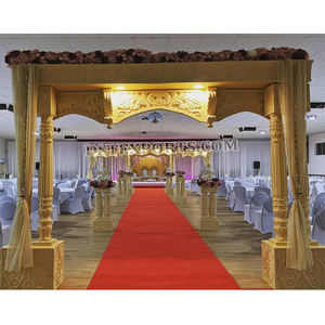 ชุด mandap เสาคู่ดีไซน์หรูหราทำจากทองพิเศษสำหรับงานแต่งงานเสาบอลลีวูดงานแต่งงาน - Product Image 3