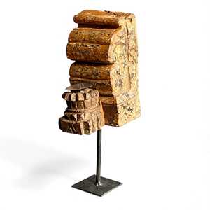 Soporte de Madera Maciza Vintage Indio, Tallado a Mano, Decoración de Pared Arquitectónica Duradera, Estilo Rústico Antiguo para Interiores del Hogar, Combinación Mixta 1 - Product Image 6