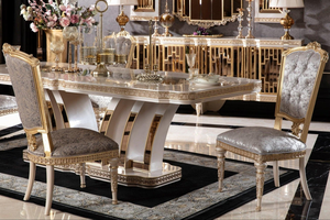 Luxury Royal European Style Dining <b>Chair</b> Gold Leaf <b>Hand</b>-Carved Classic Dining Room Furniture - Product Image 6