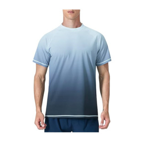 Deerose <b>mens</b> Gradient Rash Guard UPF 50+ <b>Swim</b> Shirts Surfing <b>Top</b> with Thumb Hole sale coustom logo avilable - Product Image 1