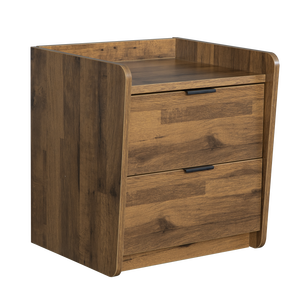 Modern Minimalist Solid Wood Nightstand with Storage and 2 Drawers for Bedroom - Product Image 4