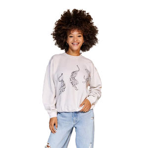 Sudaderas Lisas con Cuello Redondo al por Mayor para Mujer - Sudaderas de Estilo Urbano Hip Hop para Mujer - Product Image 1