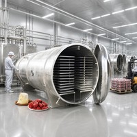 Lyophilisateur sous vide JXFD-1000, capacité de 1000 kg, en acier inoxydable SUS304, pour la transformation alimentaire