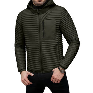 Manteaux d'hiver en duvet à fermeture éclair unie pour hommes, veste de sport surdimensionnée vierge de haute qualité, bouffante brillante, avec logo personnalisé en Offre Spéciale - Product Image 4