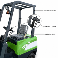 Chariot élévateur électrique GY 1,5 tonne, modèle GY11-027, batterie plomb-acide 220V/70Ah, pneus pneumatiques, mât hydraulique à deux étages, 9,5 km/h