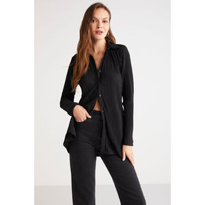 Chemise à manches longues plissée et texturée épaisse pour femme ETHIQUET Abbie - Product Image 1