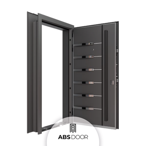 ABSDOOR DARK KNIGHT Porte commerciale élégante et robuste en acier inoxydable, isolée thermiquement, design d'entrée, intérieur, appartement, hôtel - Product Image 2