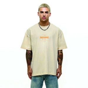 T-shirt surdimensionné Hip Hop en coton Boxy lourd personnalisé en gros T-shirts Vintage Stone Drop Shoulder Acid Washed - Product Image 1