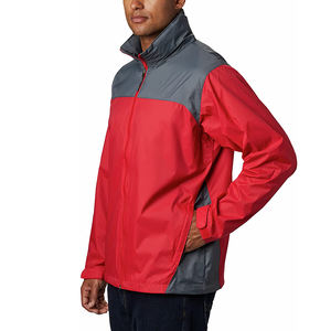 Chaqueta impermeable para la lluvia para hombre, chaqueta cortavientos para exteriores teñida en negro con cuello levantado y tallas grandes personalizadas - Product Image 5