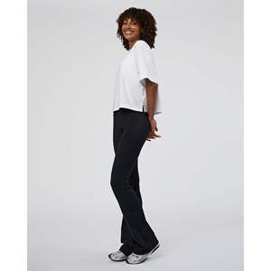 AfterDark ZeroCrease Cropped Tee-<b>White</b> Women's <b>Slim</b> <b>Fit</b> Cotton T-<b>Shirt</b> with Rhinestone Letter - Product Image 4