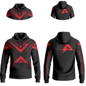 ชุดกีฬาโพลีเอสเตอร์100% มีฮู้ดแบบสวมหัวมีฮู้ดพิมพ์ลายดิจิตอลปัก - Product Image 4