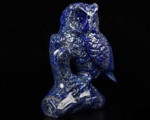 Escultura de búho de cristal lapislázuli de 4,6 "para curación de Reiki, Meditación de Chakra, logotipo personalizado al por mayor a granel - Product Image 2