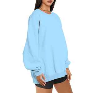 Sudadera de gran tamaño con hombros caídos para mujer, de algodón 100% Material, cuello redondo, secado rápido, Impresión de logotipo personalizado, OEM - Product Image 5