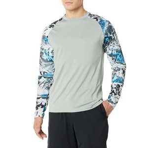 เสื้อยืดแขนยาวผ้าสแปนเด็กซ์โพลีเอสเตอร์สำหรับผู้ชายเสื้อตกปลาแบบกำหนดเองเสื้อเจอร์ซี่ลายพื้นระบายอากาศได้ดีป้องกันแสงแดด - Product Image 1