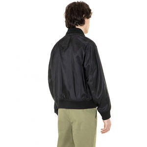 Veste bomber à col montant de couleur noire en vente chaude pour hommes, légère, manches longues, fermeture éclair sur le devant, logo, chaude, décontractée pour l'hiver - Product Image 3