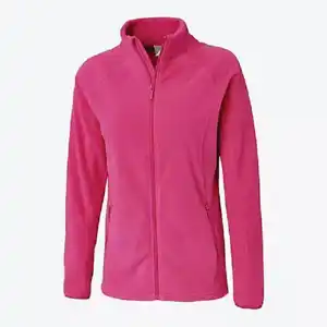 Vente en gros sur mesure OEM Vestes polaires en polaire pour femmes avec fermeture à glissière complète pour femmes grande taille et logo personnalisé