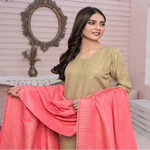 Bin Hameed Original Khaddar 3 pièces Jacquard Broshia femmes Salwar Kameez quotidien/fête porter confortable sensation ethnique indien - Product Image 5