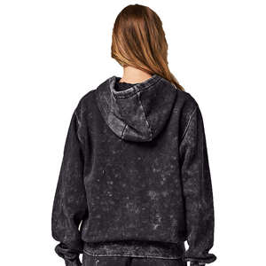 Fabricant Personnalisé Streetwear Survêtement Lavage à l'Acide Zip Applique Broderie en Détresse Écusson Sweat à Capuche et Pantalon de Survêtement Ensemble Femmes Survêtement - Product Image 4