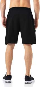 Pantalones cortos de entrenamiento deportivo de cintura media ecológicos para hombre, patrón sólido con cintura elástica para correr, Fitness y uso en el gimnasio - Product Image 3