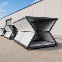 Maison conteneur pliable et repliable, livrée à plat pour le chargement en conteneur, maison mobile modulaire préfabriquée, économie de fret